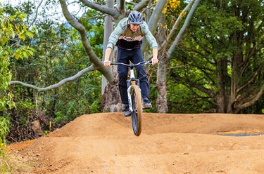 The pump track at the Uki Mountain Bike Park.