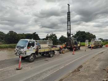 Boreholes at Kyogle Road land slip