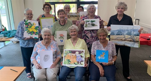 FABS art group with their exhibition pieces