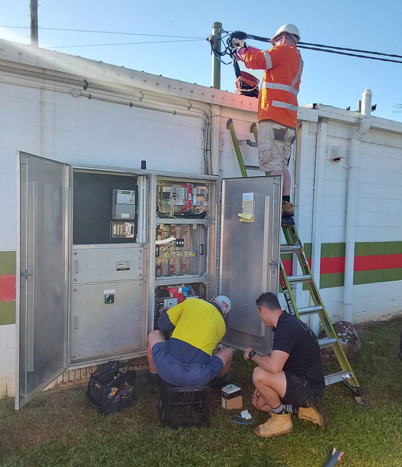 Bilambil Sports Complex east - Raising the main switchboard