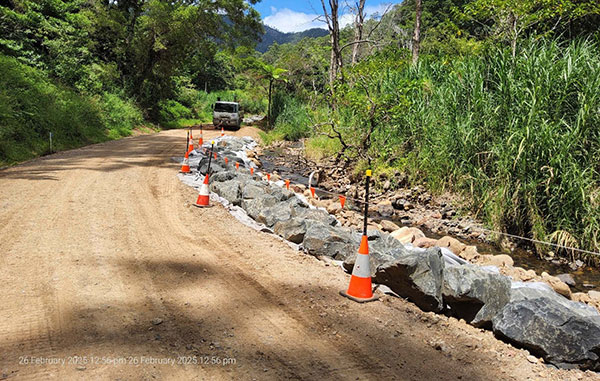Commissioners Creek Road - armour rock