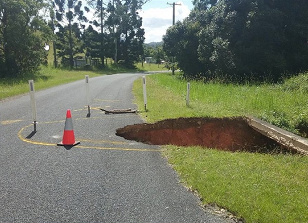 Heron Road culvert collapse