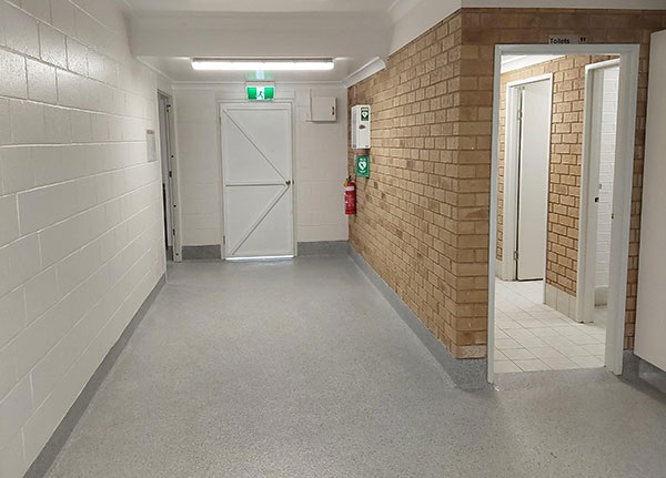 Jim Devine clubhouse - Internal walls rendered and floor epoxy