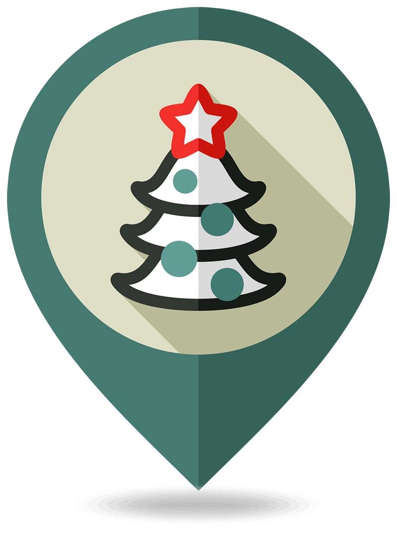 Christmas tree map icon