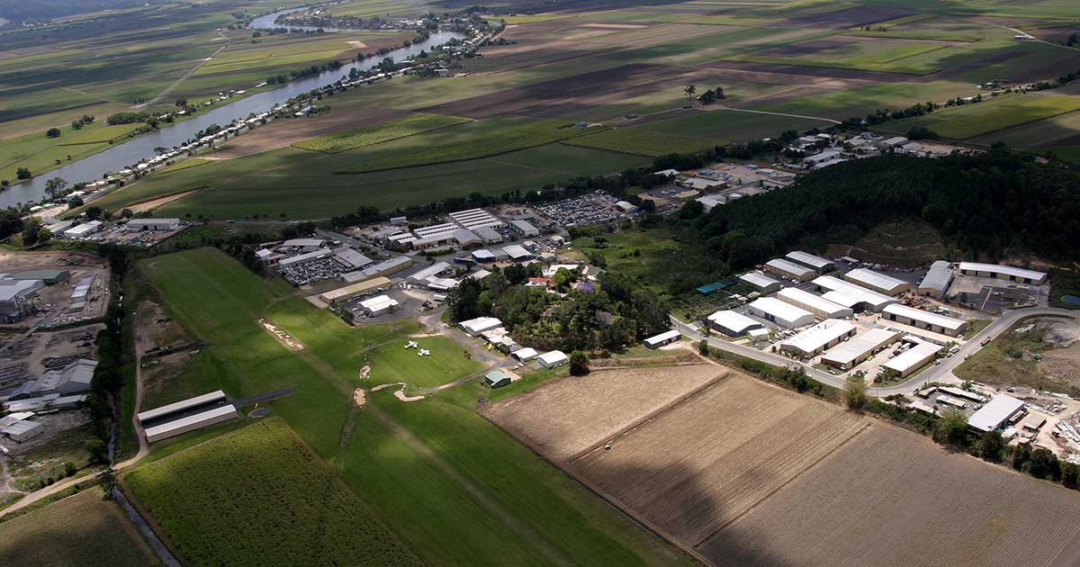 Aerial View of Airfield - Oblique North