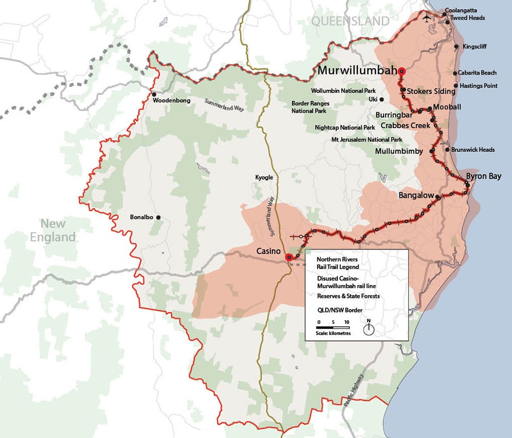 Rail trail map