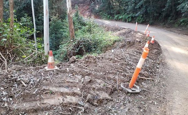 Flood restoration work has commenced on a slip site on Byrrill Creek Road.