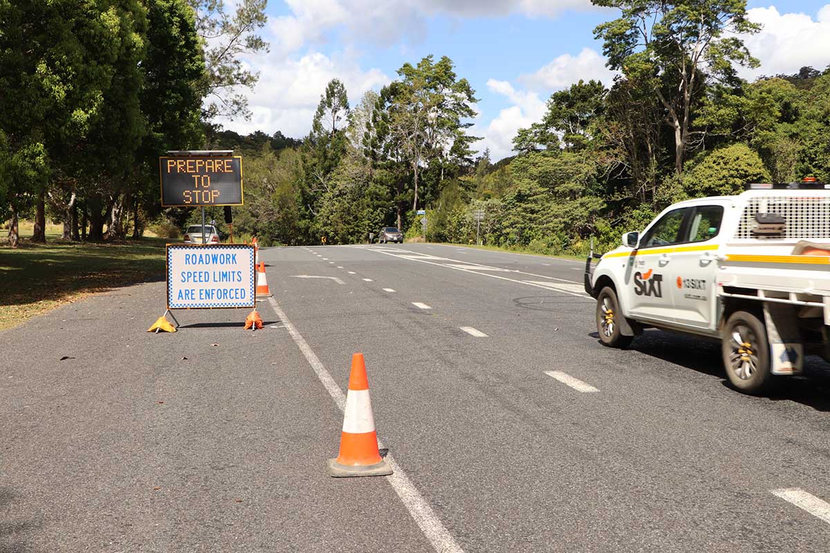 Kyogle Road traffic controls.