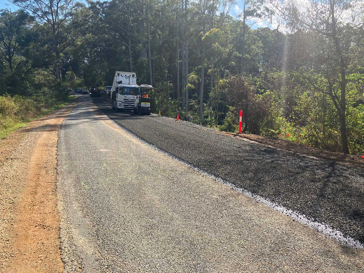 Nimbin Road paving starting