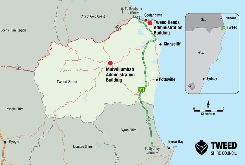 Map with locations of Council offices