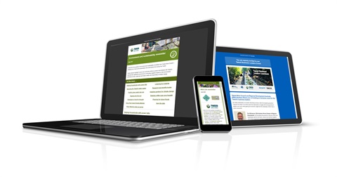 Council newsletters on different devices