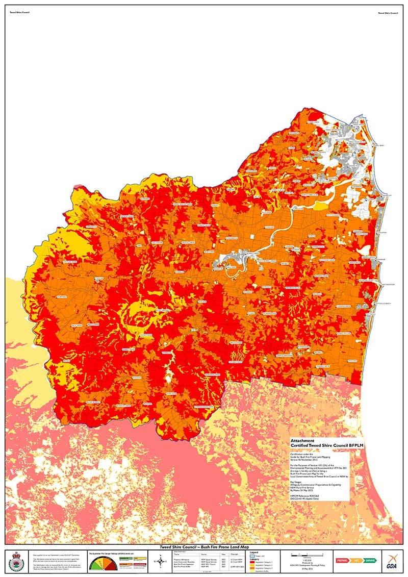 Bushfire prone land map 2023