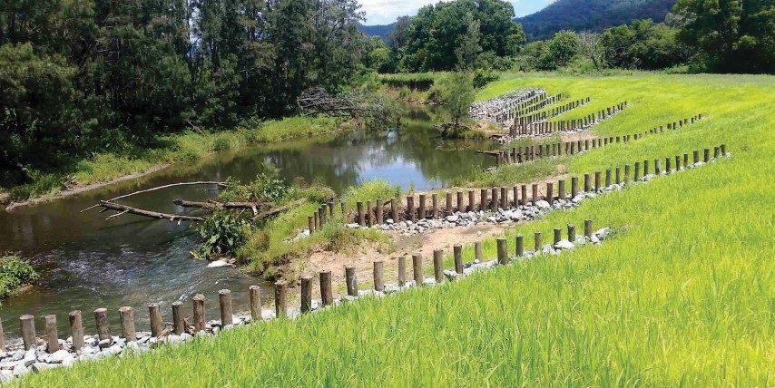 After riverbank reconstruction