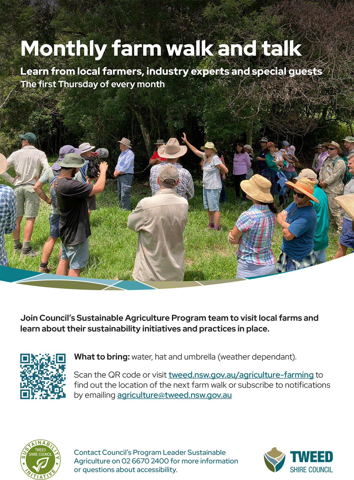 Monthly farm walk and talks flyer