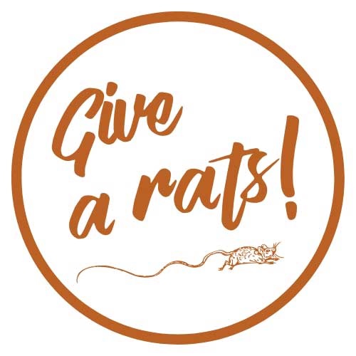 Give a rats logo - colour on white