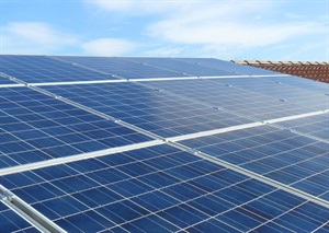 Roof covered with solar panels