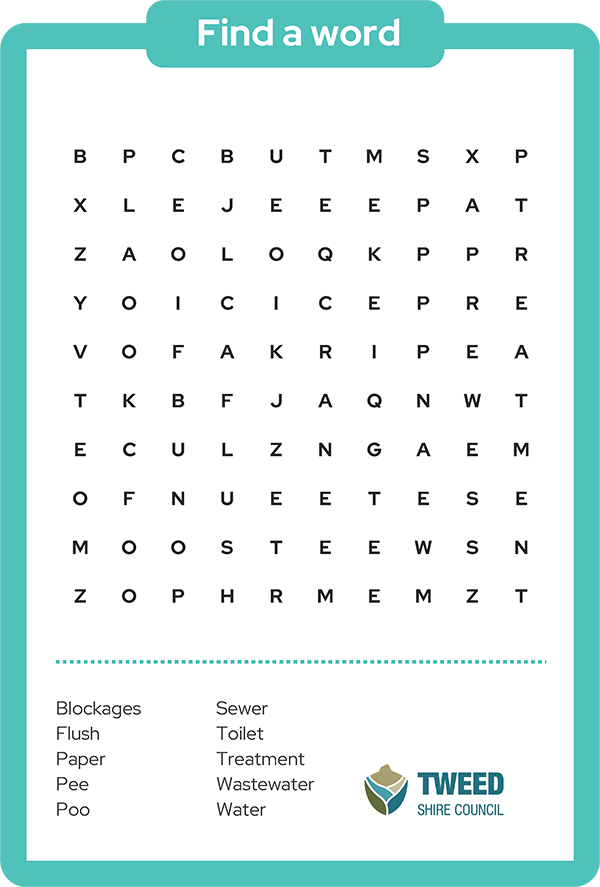 Find a word - Only flush the 3Ps