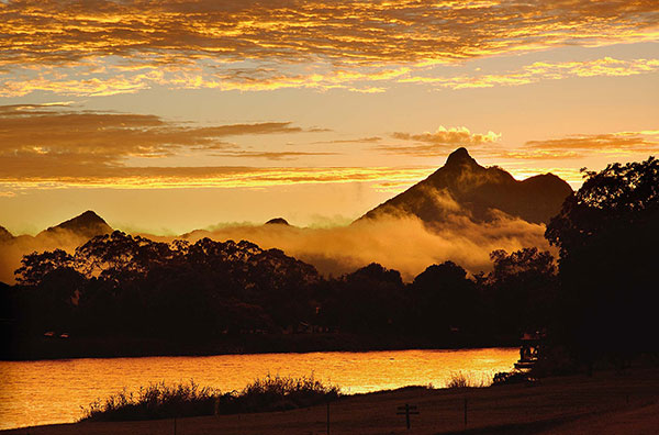 Mount Warning at sunset